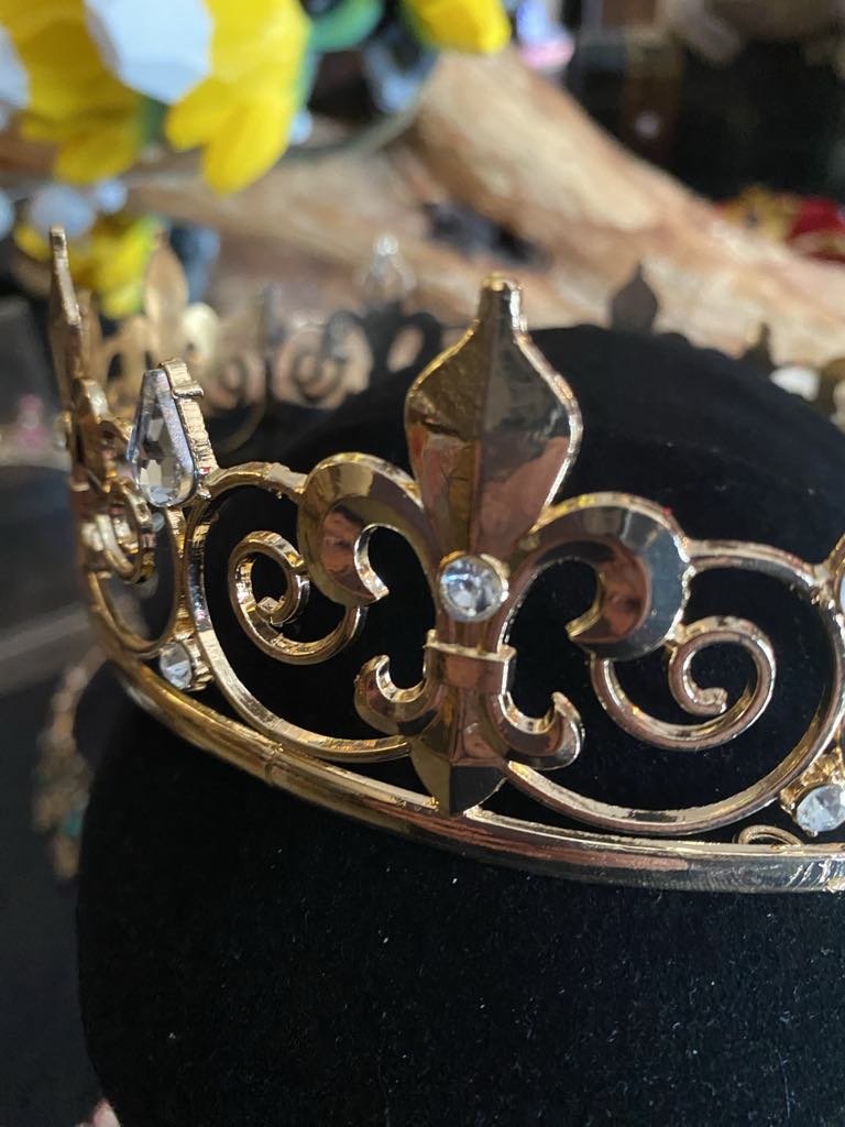 King’s Circlet Crown with Faux Diamonds – Gold or Silver