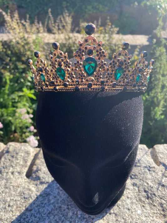 Queen’s Crown with Green Faux Diamantes – Medieval/Fantasy Costume Accessory