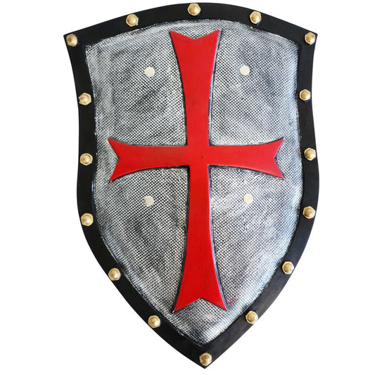 Red and Silver Knight Shield – 50cm with Red Cross
