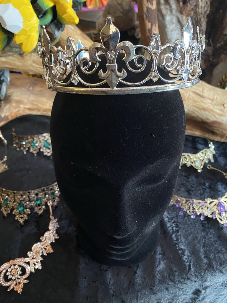 King’s Circlet Crown with Faux Diamonds – Gold or Silver