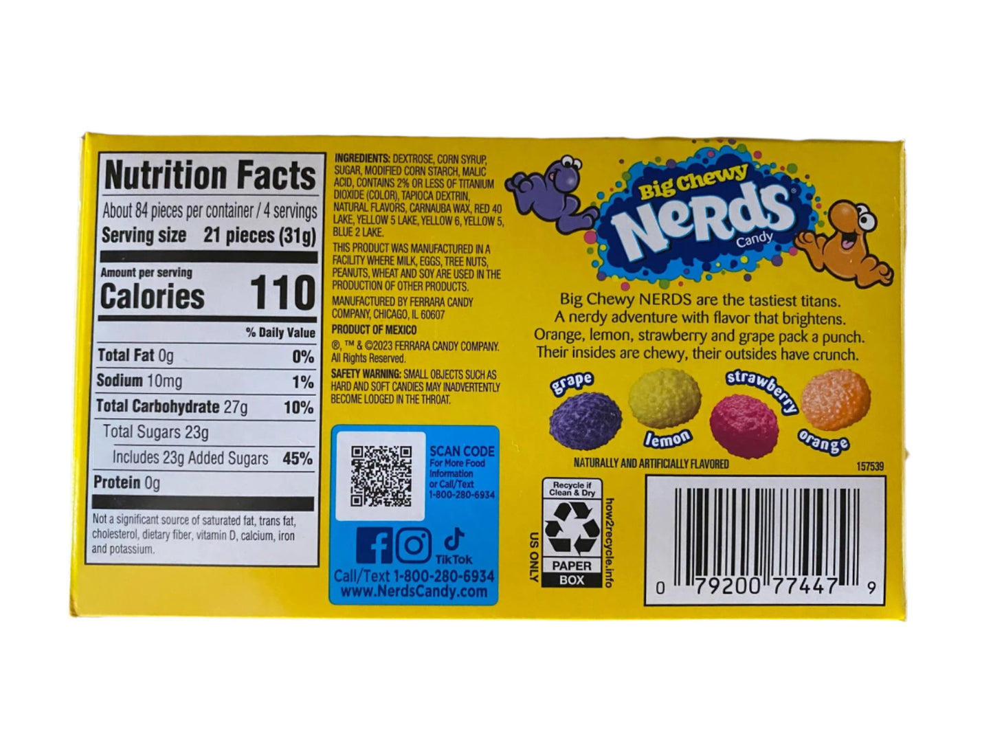 Big chewy NERDS Movie box